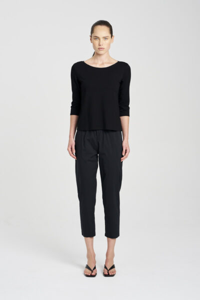 Mela Purdie - F01 2630 Relaxed Boat Neck Top - Black