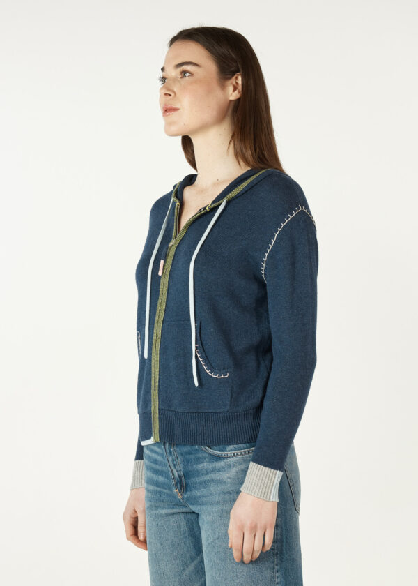 ZACKET & PLOVER - Hand Craft Hoodie ZP7139 - Denim - Image 3