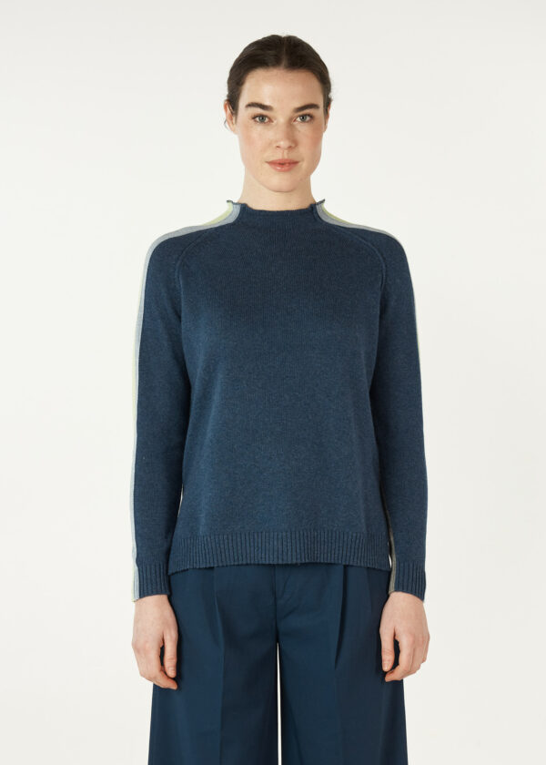 ZAKET & Plover - Contrast Funnel Neck ZP7128 - Denim - Image 2