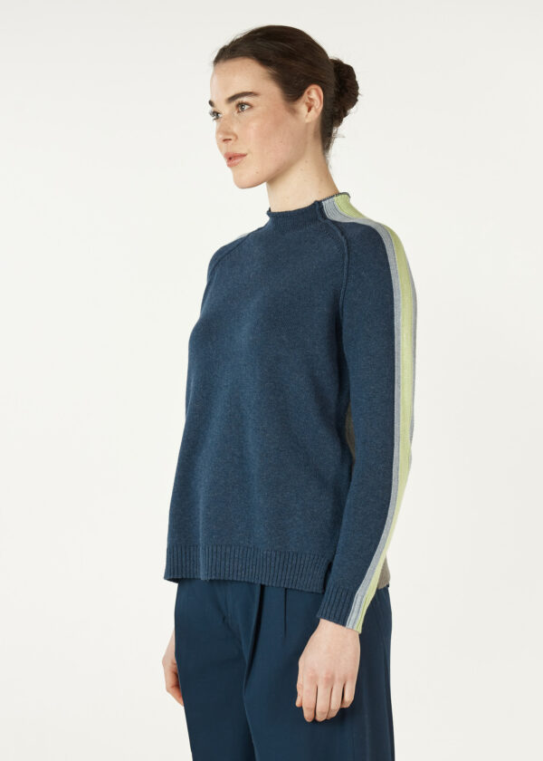 ZAKET & Plover - Contrast Funnel Neck ZP7128 - Denim - Image 4