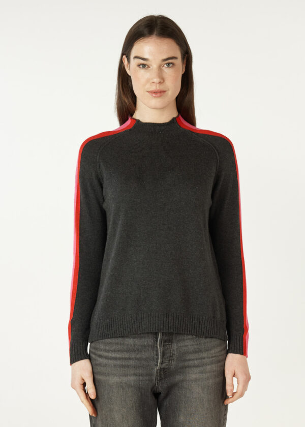 ZAKET & Plover - Contrast Funnel Neck ZP7128 - Charcoal - Image 5