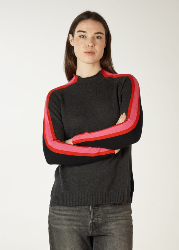 ZAKET & Plover - Contrast Funnel Neck ZP7128 - Charcoal - Image 2