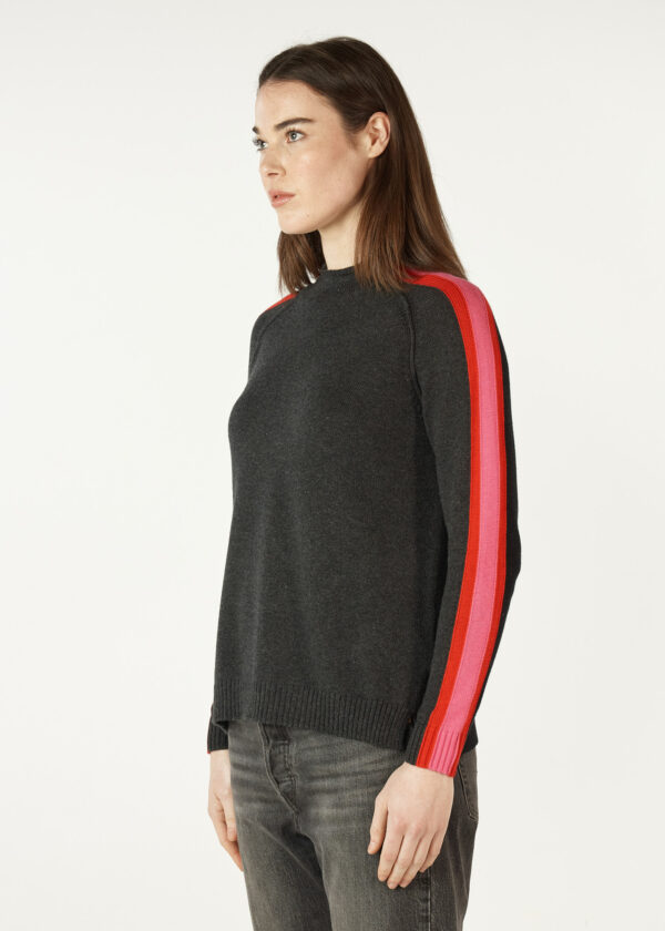 ZAKET & Plover - Contrast Funnel Neck ZP7128 - Charcoal - Image 4