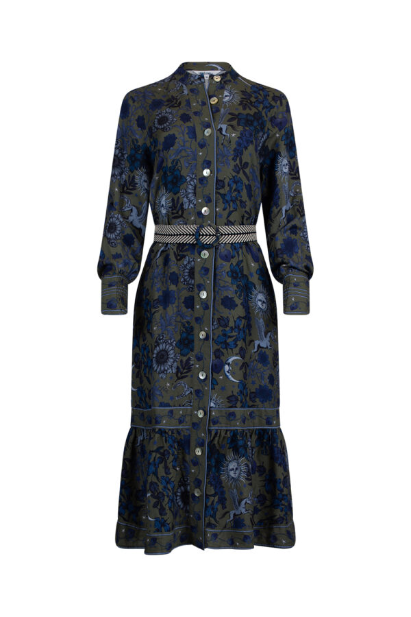 LOOBIES Story - Greenwich Midi Dress LS2916 - Olive - Image 3