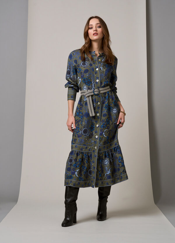 LOOBIES Story - Greenwich Midi Dress LS2916 - Olive - Image 2