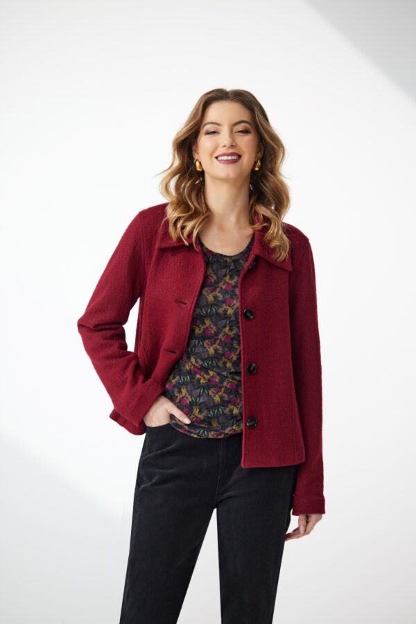 Newport - Whitney Wool Blend Jacket NP29616 - Berry - Image 3