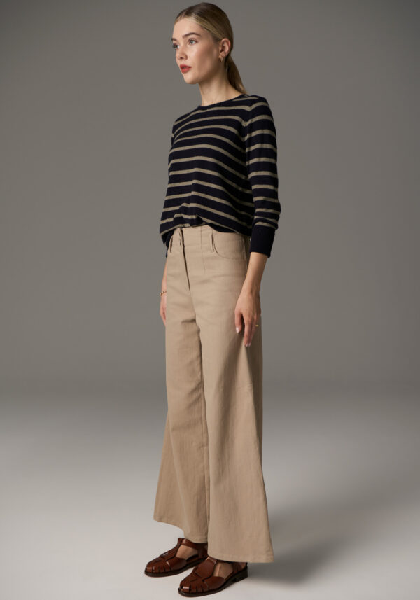 POL - Beech Stripe Knit PP5310 - Ink/Khaki - Image 3