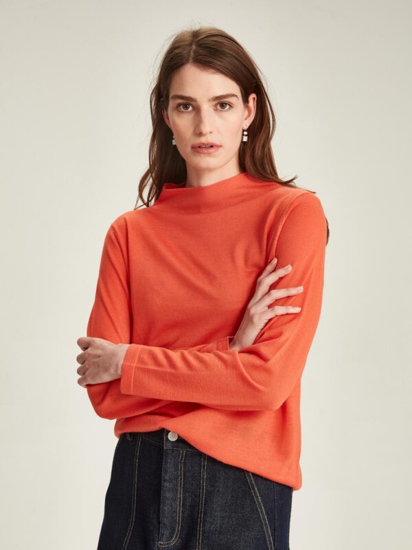 Sills - Vardo Merino Funnel Neck Sweater 12605 - Solar Orange