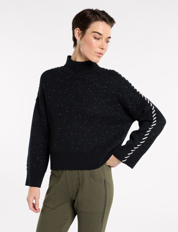 Marco Polo -Fleck Knit Sweater YTMP3602 - Black