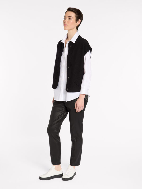 Marco Polo - Boxy Boiled Wool Vest YTMP3633 - Black