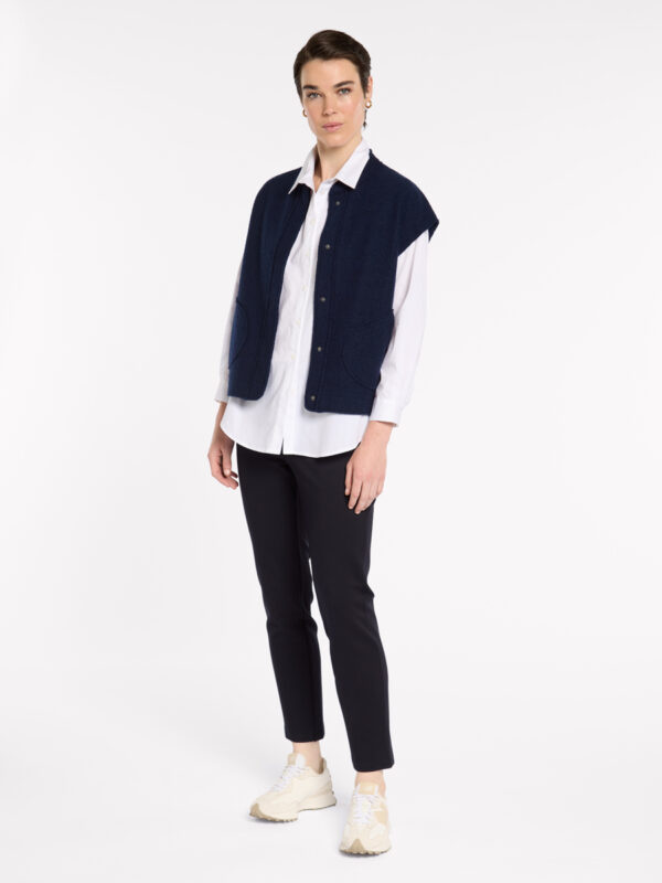 Marco Polo - Boxy Boiled Wool Vest YTMP3633 - Navy - Image 2