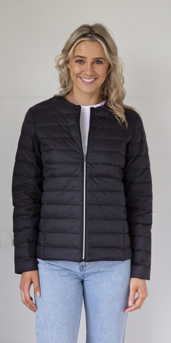 White On Black - Short Down Jacket - PH-21 - Silver