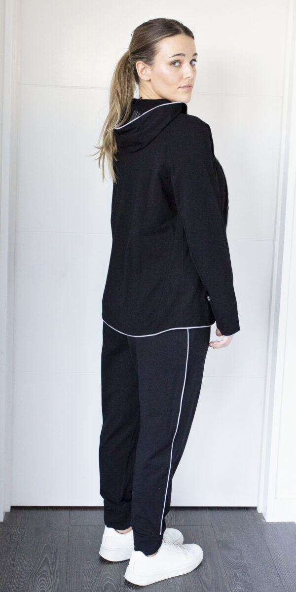 White On Black - Piped Trackie PHW -56 - Black - Image 2