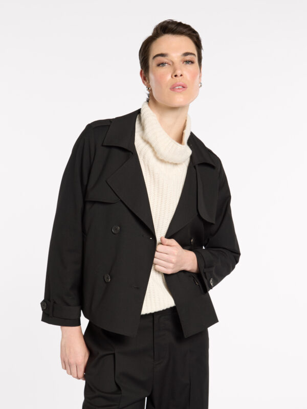 Marco Polo - Cropped Trench YTMP6110 - Black - Image 4