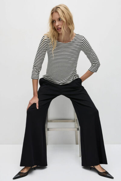 MELA PURDIE - Relaxed Boat Neck F531 2630 - Black/Vanilla