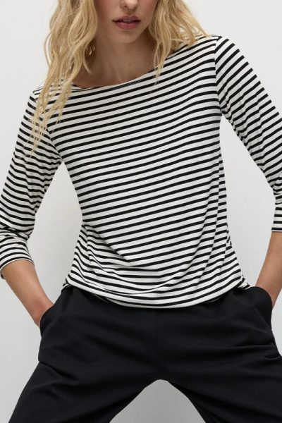 MELA PURDIE - Relaxed Boat Neck F531 2630 - Black/Vanilla