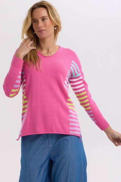 ZAKET & PLOVER -ZP7712 Side stripe Jumper-Pink