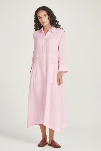 SILLS-Sofia Linen Shirtdress 12741- PINK