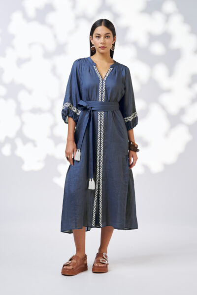 Loobie’s Story - Maya Midi Dress LS3177 - Denim
