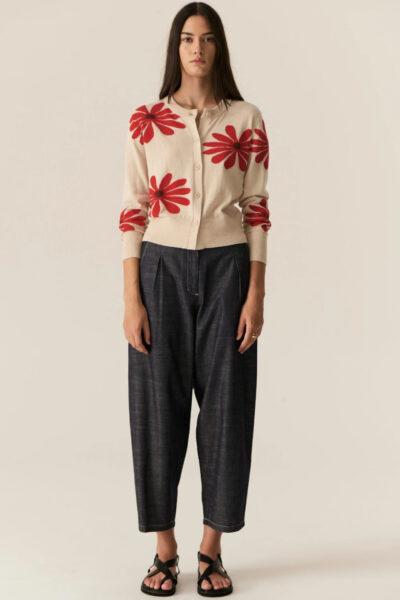 POL - Lask Daisy Cardigan PP5538 - Ecru/Red