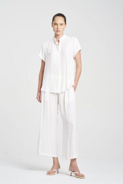 Mela Purdie - Soft Stand Shirt F67 8629 - White