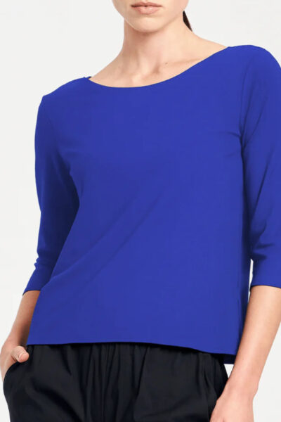 Mela Purdie - F01 2630 Relaxed Boat Neck Top - Cobalt