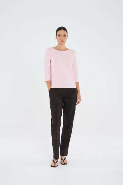 MELA PURDIE- Relaxed Boat Neck F01 2630 Rosebud