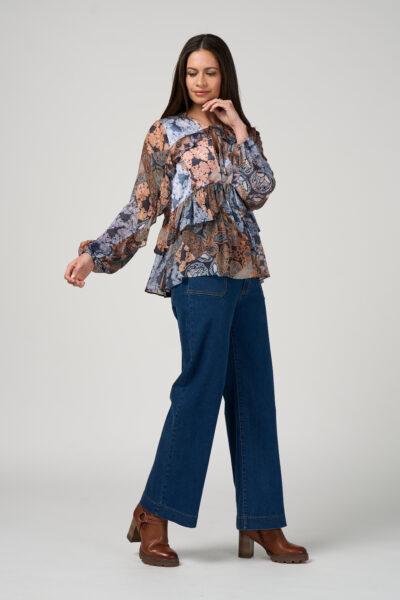 Loobie’s Story – Byzantium Blouse LS3244 – Indigo Multi