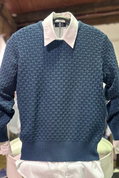 Country Laine – CL0057 Basketweave Jumper – Kingfisher