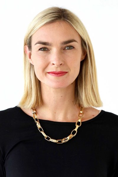 Archer House – 18-136G Interlinked Necklace – Beaten Gold