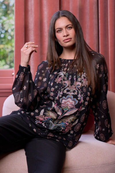 Loobie’s Story – Antoinette Top LS3211 – Black Multi