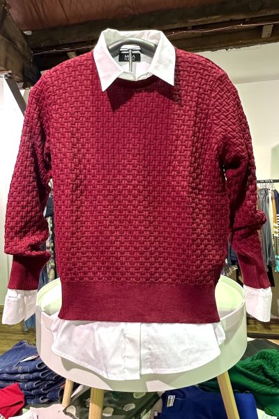 Country Laine- CL0057 Basketweave Jumper -Pinot Noir
