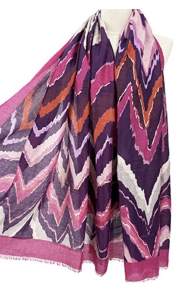 Frontline Scarf-Abstract Chevron -26409-12 Berries