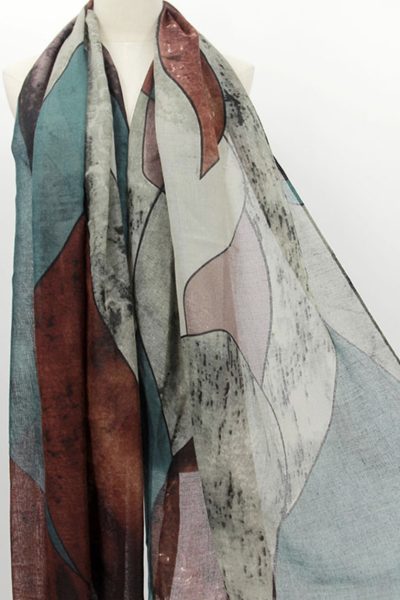 Frontline Scarf-Teal Abstract Scarf -26CSK-4