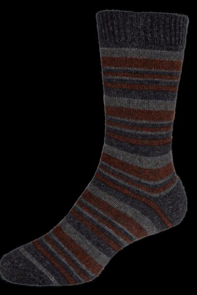 Noble Wilde - Mini Stripe Sock - Charcoal Base