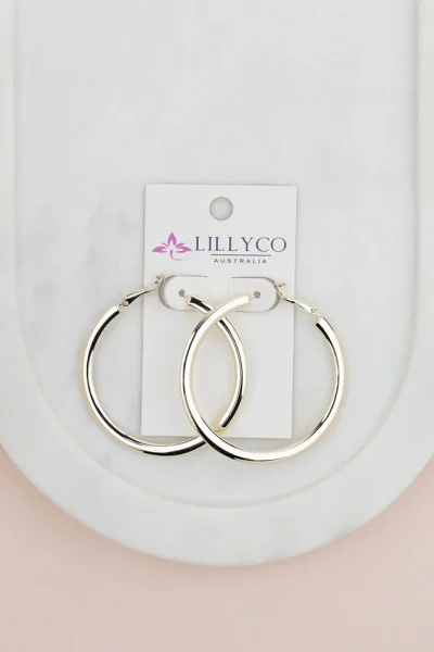 LillyCo - Yellow Gold Flat Hoop Earrings