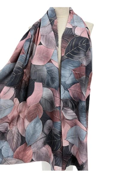 Frontline Scarf - Pink Leaves - 70TJ13-11