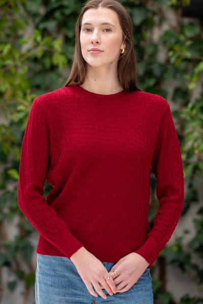 Country Laine - Basket Weave Jumper CL0057 - Pinot Noir