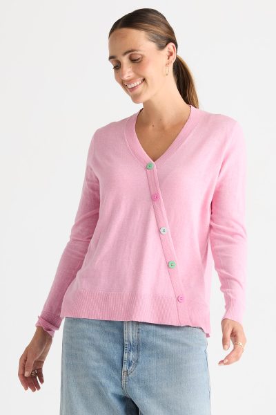 Zacket & Plover - Button Angle Top ZP8801 - Tickled Pink