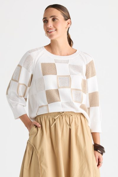 Zacket & Plover - Patch Pointelle Top ZP8812 - White