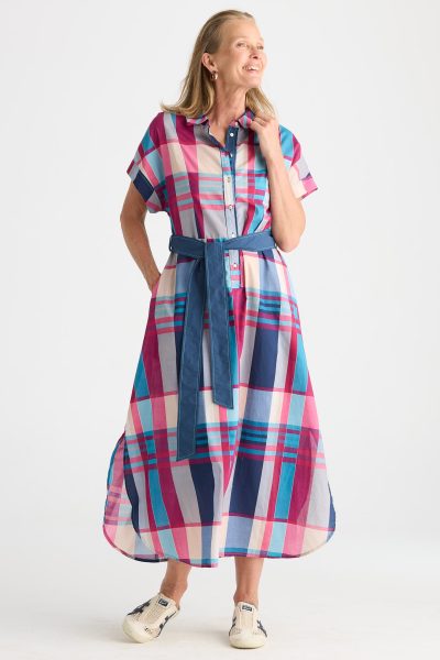 Zacket & Plover - Checkered Dress ZP8849 - Eclipse