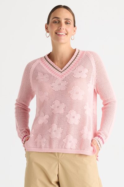 Zacket & Plover - Pointelle Vee ZP8813 - Blush