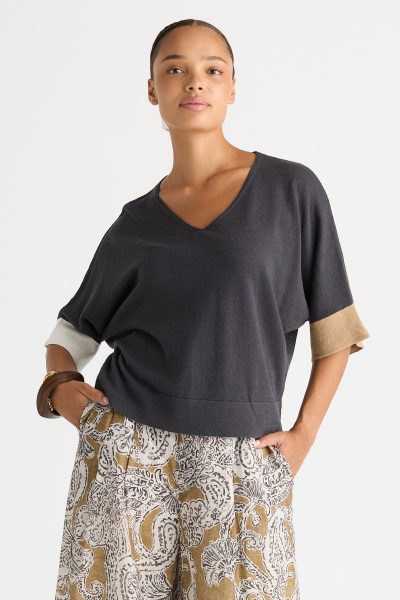 LD&CO - Contrast Cuff Top LC8861 - Graphite
