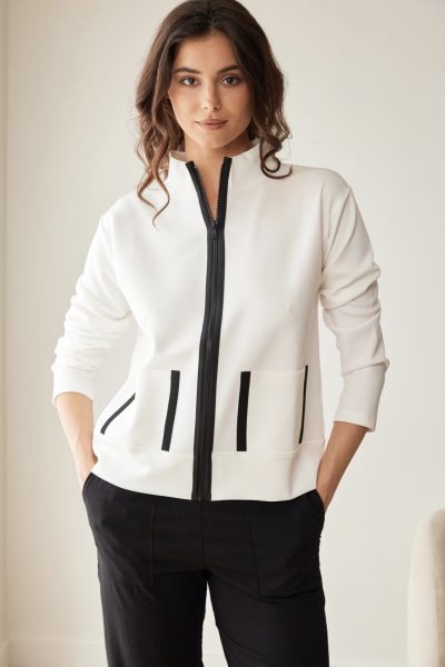Peruzzi - Contrast Pocket Jacket S26174 - Ecru/black
