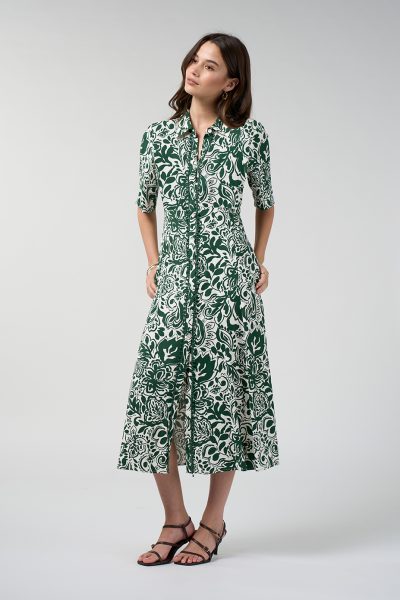 Loobie’s Story - Teardrop Shirt Dress LS3344 - Buttermilk Multi