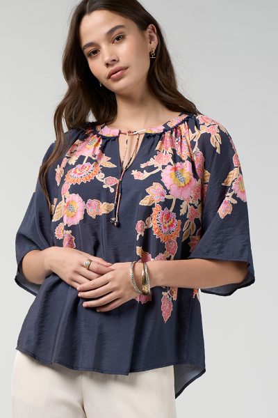 Loobie’s Story - Mirissa Top LS3347- Indigo Multi