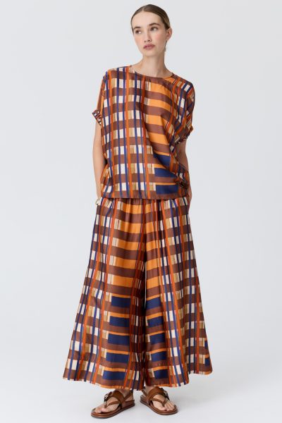 POL - Lattice Top PP5974 - Amber Check
