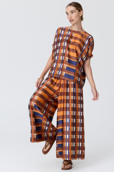 POL - Lattice Pant PP5996 - Amber Check
