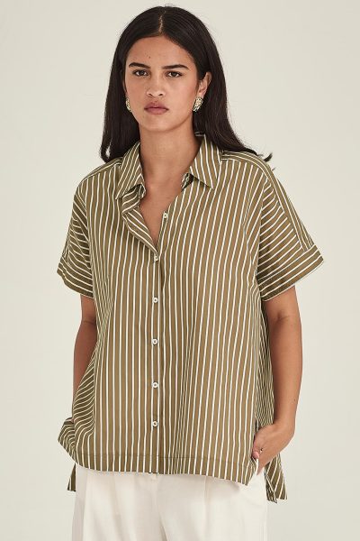 Sills - Annie Stripe Shirt 12934 - Tan Stripe